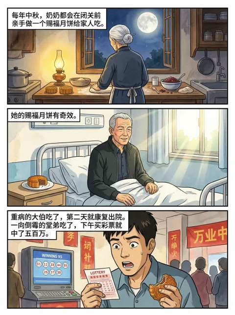 奶奶的赐福月饼到底该给谁吃啊漫画节选第 1 页